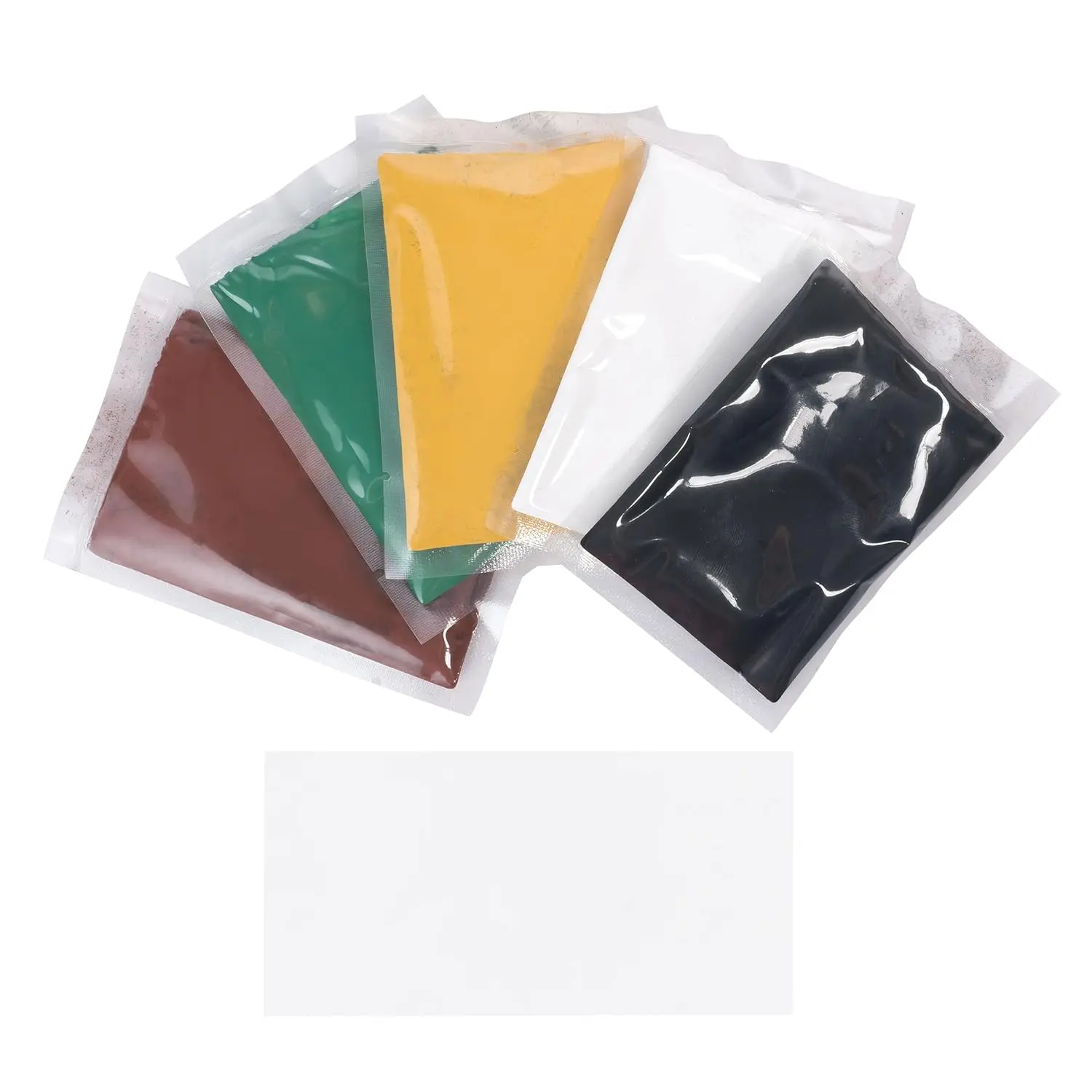 5-Pack 10g Each of Black Brown Green White & Yellow Highly-Concentrated Finely-Ground Pigment Powders for Tinting Instant Install 29 & All Other Epoxies Polyesters