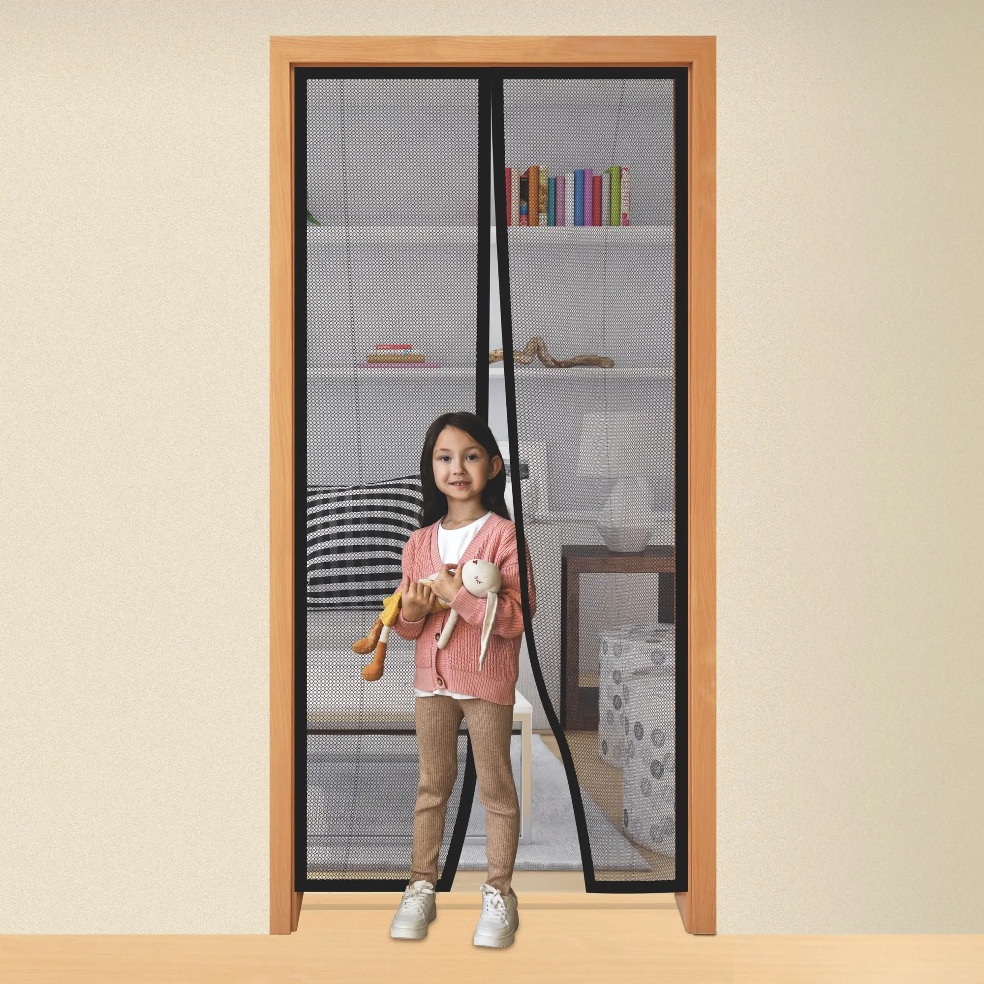 Magnetic Mesh Screen Door – (39×79) Inches