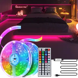 5v USB RGB LED Strip Light, 44-Key IR Remote, 20 Static Colors, DIY Dynamic Mode, Flexible Self-Adhesive LED, Led Interior Lights, TV Backlight, Bedroom, Game Room Decor, Adjustable RGB Lighting
