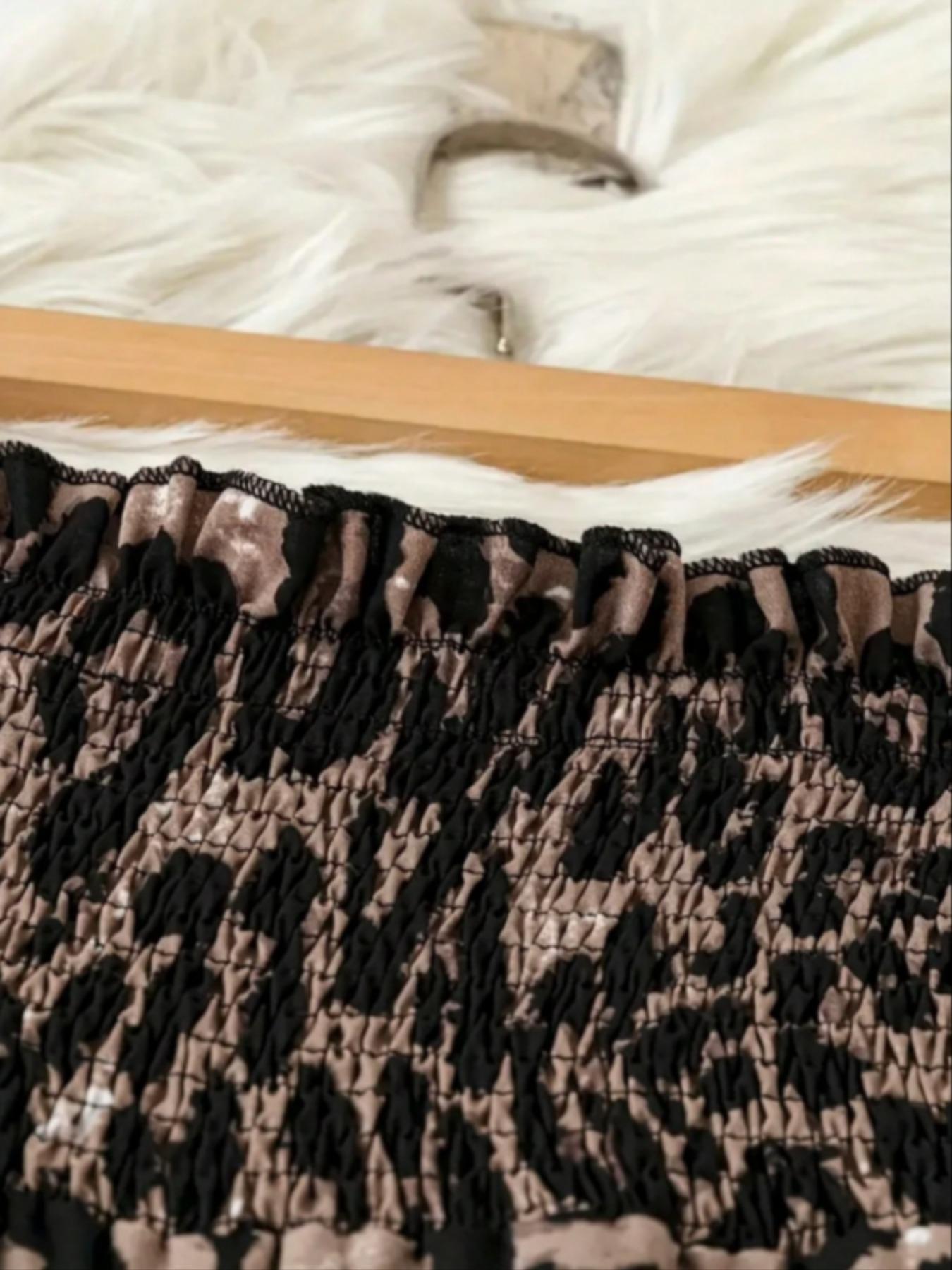 Elegant Summer Leopard Print Pants, High Waist Slim Fit Women's Long Trousers, Casual Fashionable Ladies' Clothing