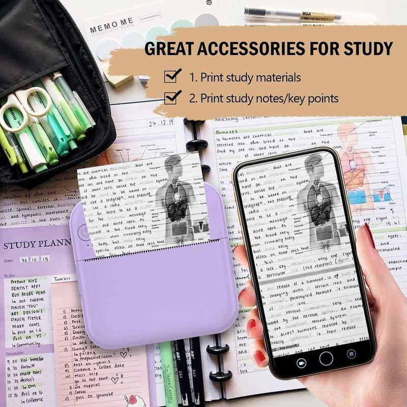 Portable Mini Sticker Printer - Inkless Thermal Bluetooth Pocket Printer for iOS Android Notes Photo