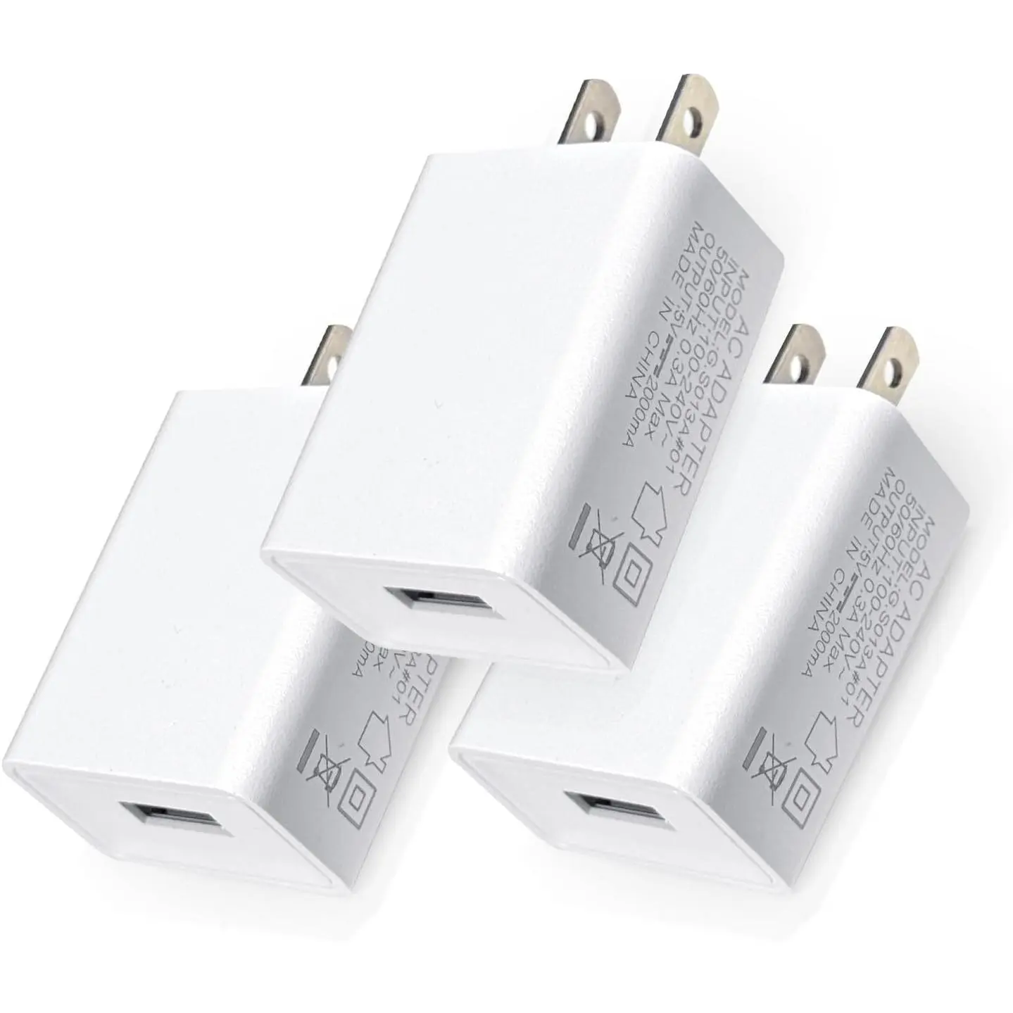 3 Pack USB Wall Charger Block 5V 2A AC Power Adapter Plug 10W for  13 12 11 Pro Max 8 7 6 6S Plus SE XS XR X,iPad,Kindle Tablet,,,, Charger Block, Port, Protection, Devices