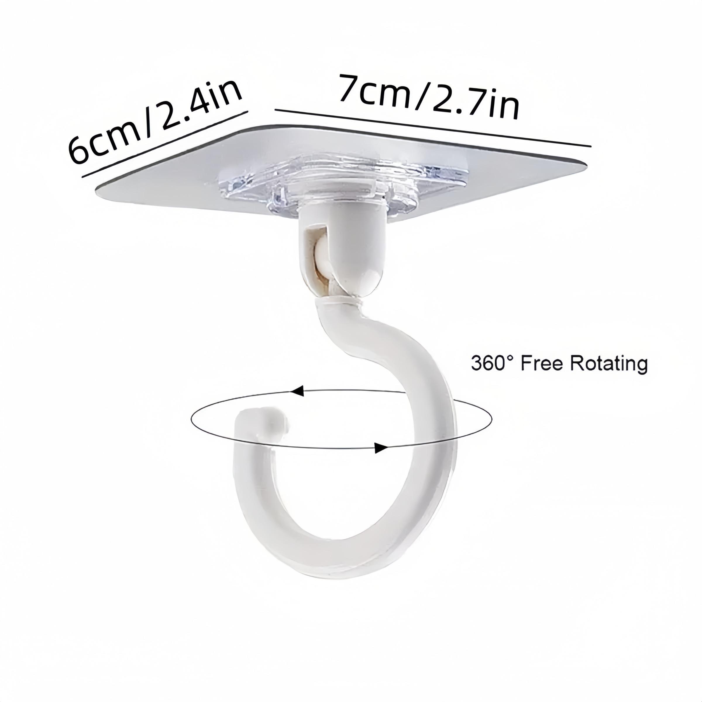 10 Pack Rotating Sticky Hooks for Wind Chimes Plants Ceiling Decor, Wall Mountable, No Drill Needed Strong Adhesive Hangers, Self Adhesive Hooks, Practical Home Decoration Accessories