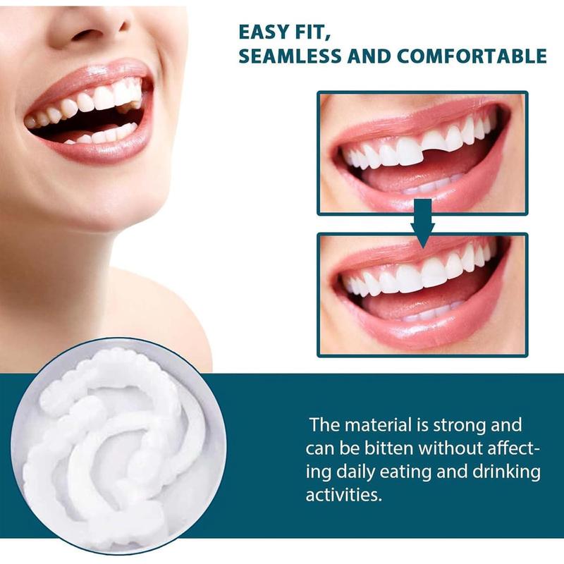 Veenora Clip on Veneers, Minceetbien Dentures, Snap On Veneers Silicone Kit for Both Upper and Lower, Silicone Reline Denture Set (2Set)