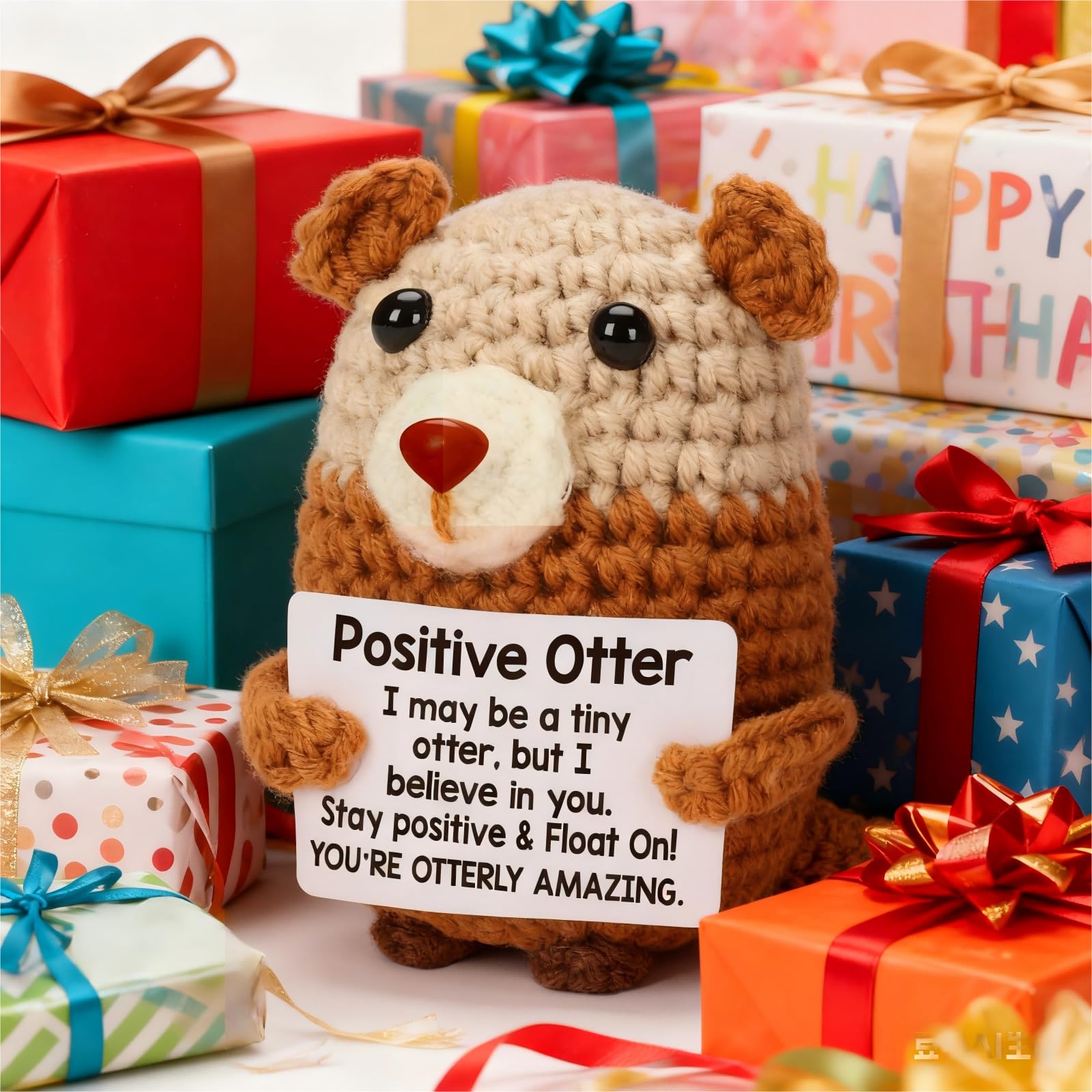 Handmade Crochet Otter Plush Cute Mini Stuffed Animal Soft Kawaii Desk Decor Bag Charm Keychain Aesthetic Room Decor Perfect Birthday Gift For Friends Kids Girlfriend Stress Relief Toy