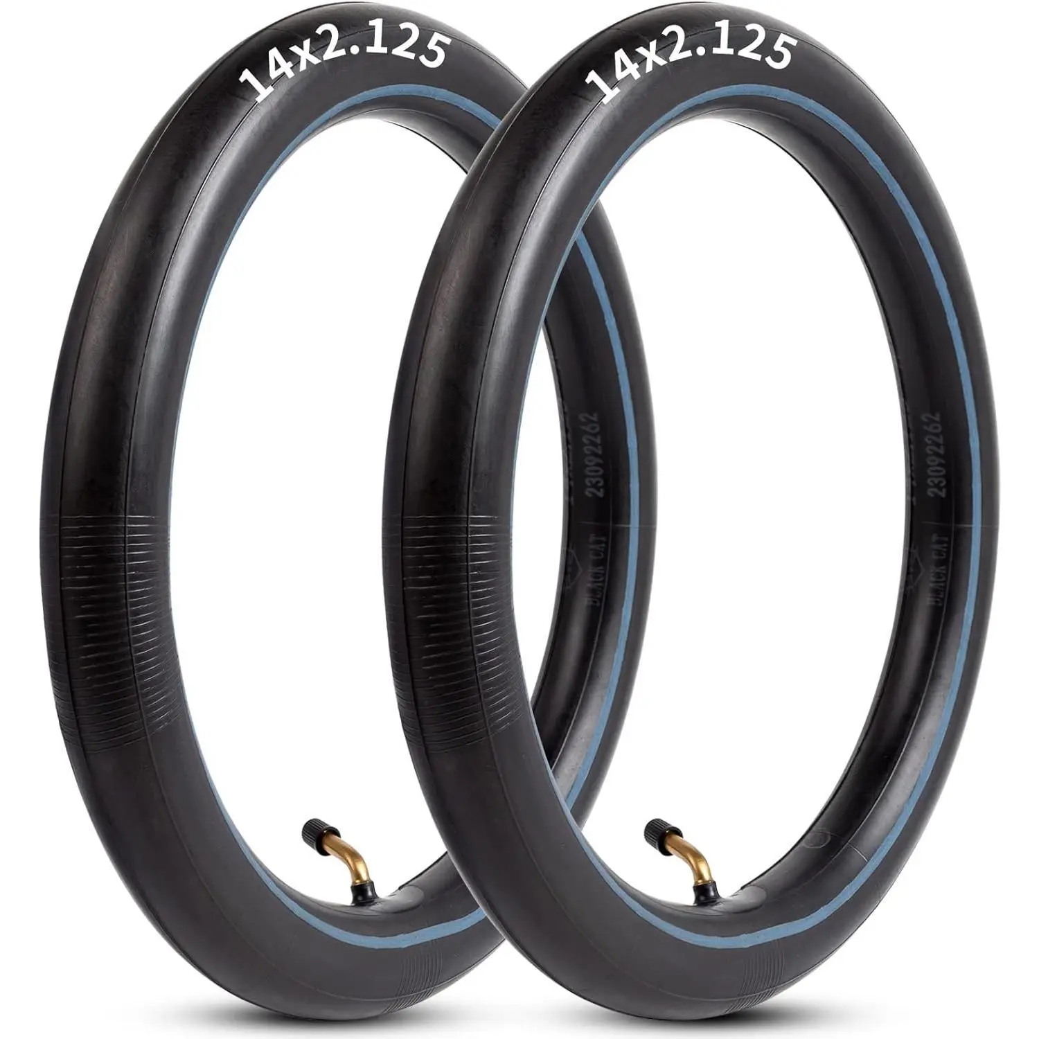 Heavy-Duty 14x2.125 Inner Tubes with Angled Valve Stem, 2-Pack Ebike Accessories for Electric Bike & Scooter Tire Replacement