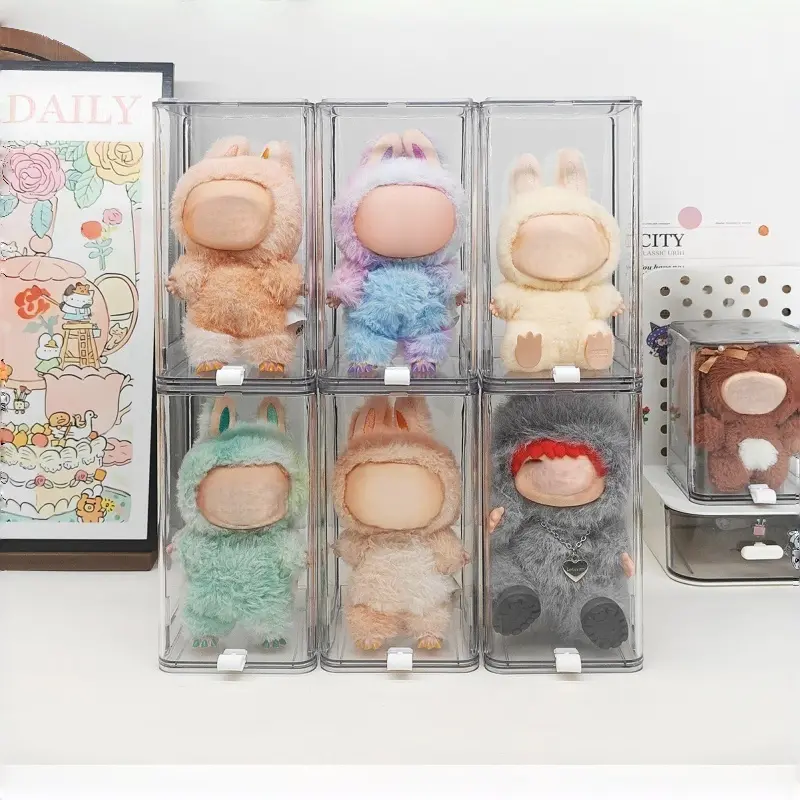 Large Pull-out Clear Display Case - Transparent Collectibles Storage Box, suitable for action figures, dolls, Bobbleheads and Figurines, dustproof design, ideal for home, office and retail store display with exquisite appearance