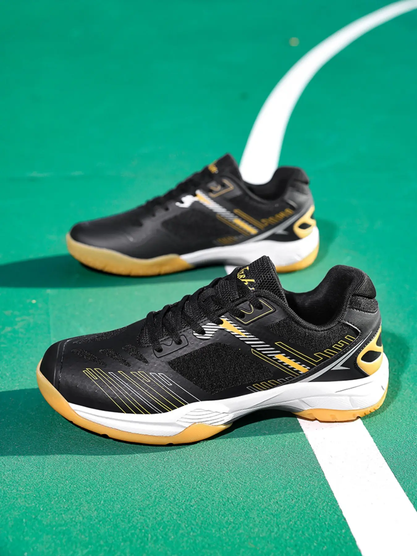 Professional Unisex Badminton Shoes, Breathable Mesh, Anti-Slip Rubber Sole, Side Support, Sizes 36-46, Indoor Outdoor Sports Shoes