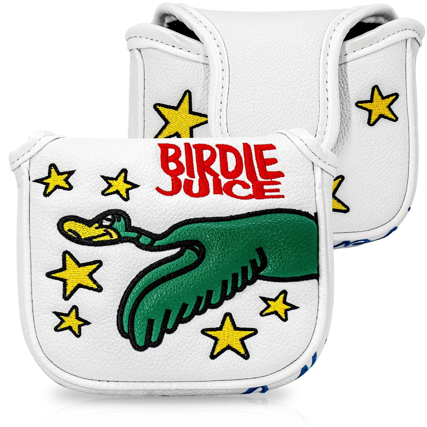 Unique Birdie & Star Embroidery Golf Putter Headcover, Thick Waterproof PU Material, Magnetic Closure, Shock Resistant, Unisex Golf Accessory, Golf Gear