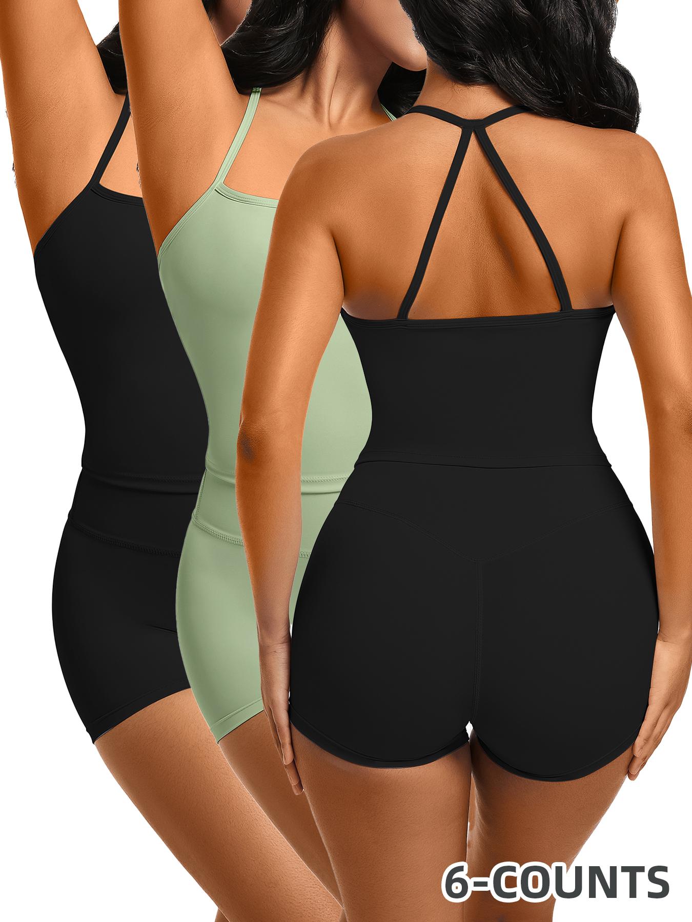 Women's Solid Cami Top & High Waist Shorts Sports Set, Breathable Comfortable Two-piece Outfits for Yoga Gym Workout Running, Ladies Summer Sportswear, Fitness Sportswear Set, Gym Clothes Workout