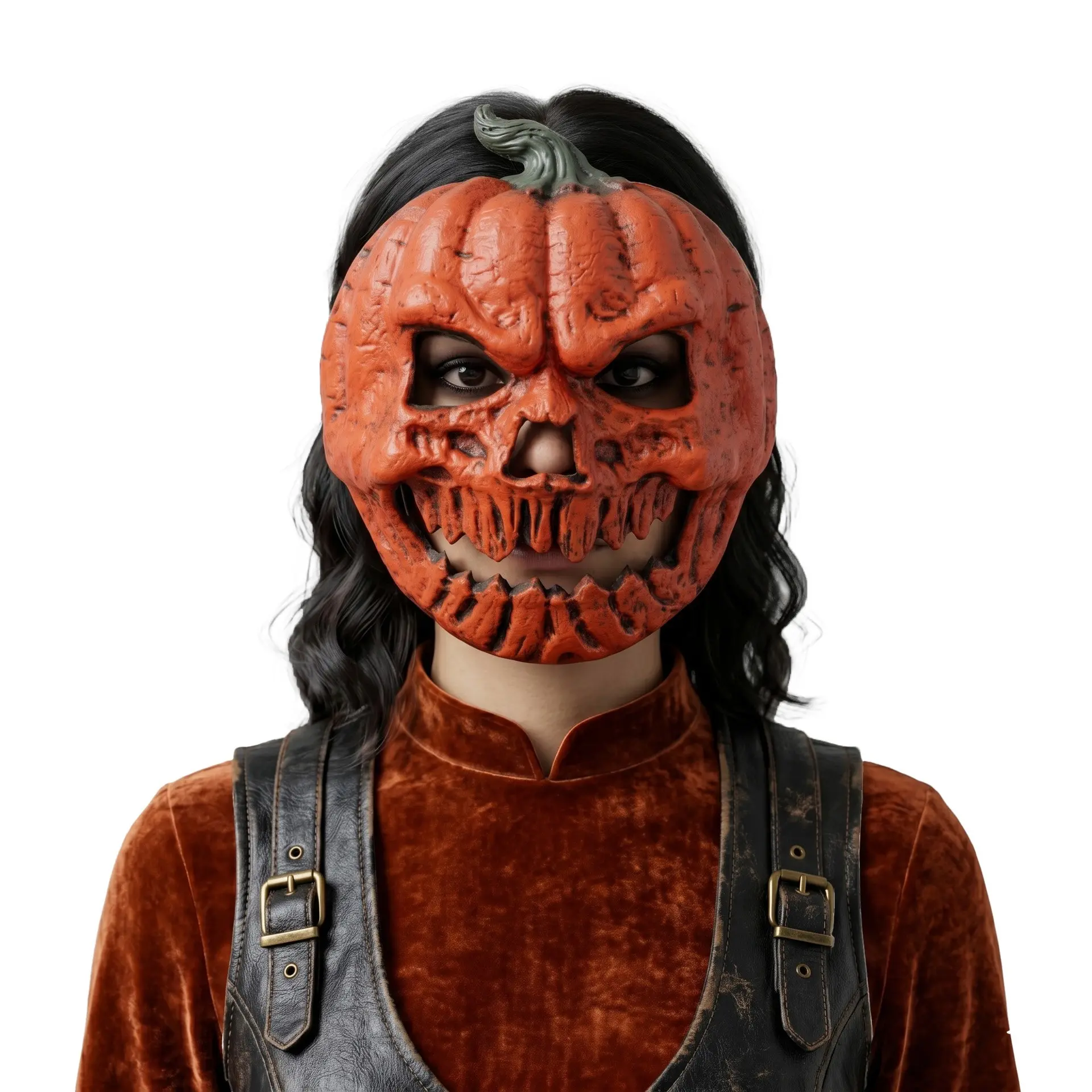 Realistic Pumpkin Face Mask, Halloween Ghost Costume, Role Play Party, Christmas, Masquerade Ball, Full Face Pumpkin Mask, Hyper Realistic Mask