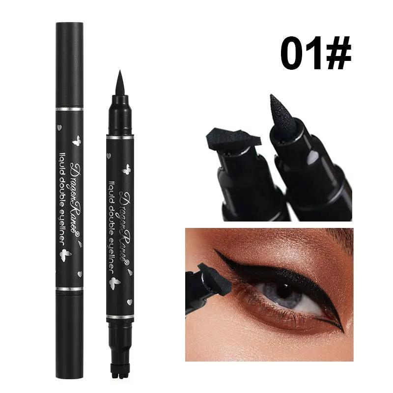Waterproof Double-ended Eyeliner Stamp Pen (5 Counts/set), Heart & Flower & Star & Dot & Butterfly Design Stamp Pen, Eye Makeup Tool for Women & Girls, Waterproof Liquid Eyeliner