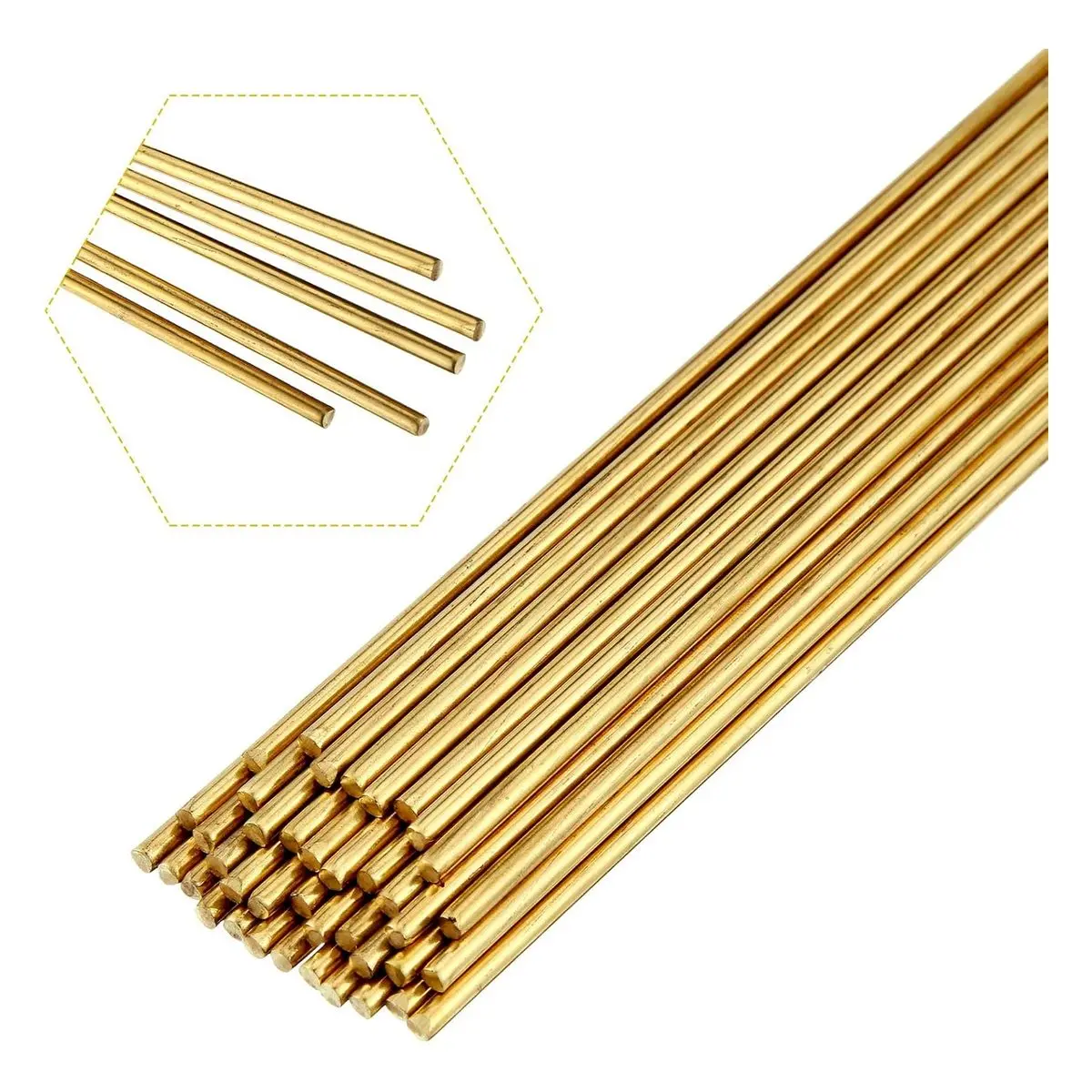 40 Pcs Brass Rods, 1.5 Mm and 2 Mm Diameter, Copper Alloy Solid Welding Brazing Rods for DIY Craft, Drift Punches, Knife Handle, Lathe Work