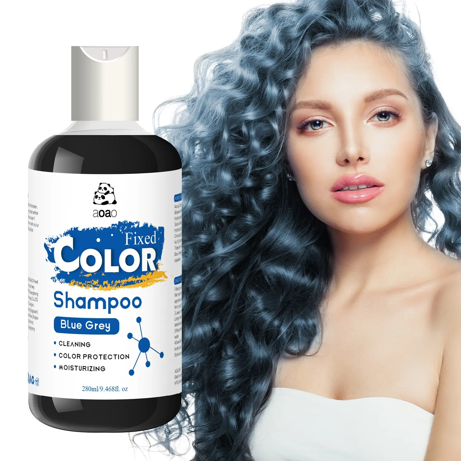 Blue Lock Shampoo, Long-Lasting Hair Dye Fixer, Smooth and Knot-Free Care, 280ML, Ideal for Washing and Coloring
