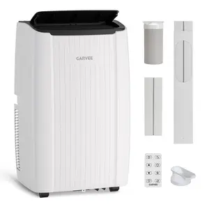 12000 BTU White Portable Air Conditioner, Energy Efficient Indoor AC Unit with Dehumidifier, Fan and Remote Control, for Rooms Up to 550 Sq. Ft.
