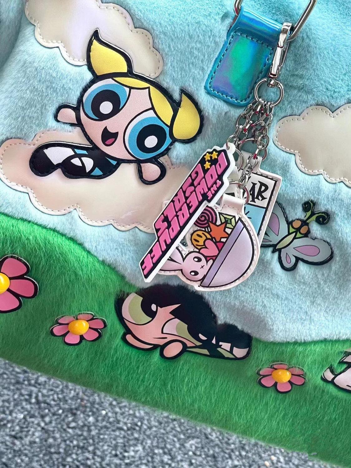 Large Capaci Plu Handbag Cartoon Animation Youthful Sle Soft Rabbit Fur Material Zipper Closure Casual Leisure Handbag