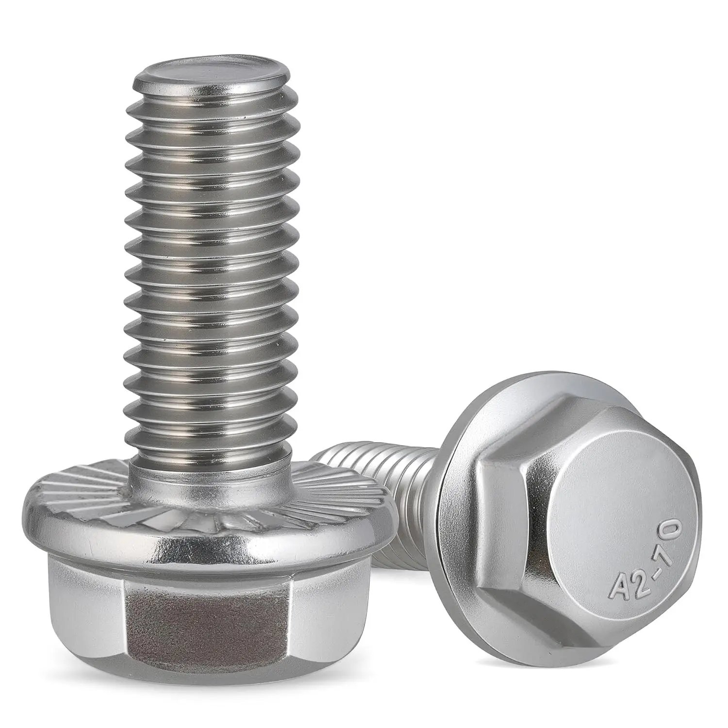 Flanged Hex Head Bolts (23Pcs M8-1.25 x 20mm) - 304 Stainless Steel 18-8 Fully Threaded External Flange Hex Drive Screws for Industrial Use, Flanged Bolt