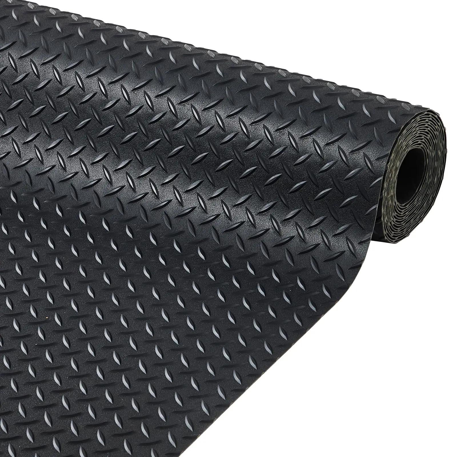 Heavy Duty Diamond Plate PVC Garage Floor Mat – 2.8mm Thick, Non-Slip Protective Flooring Roll – Durable Center Support Pad for Automotive Replacement, Ideal for Garage, Warehouse, Gym