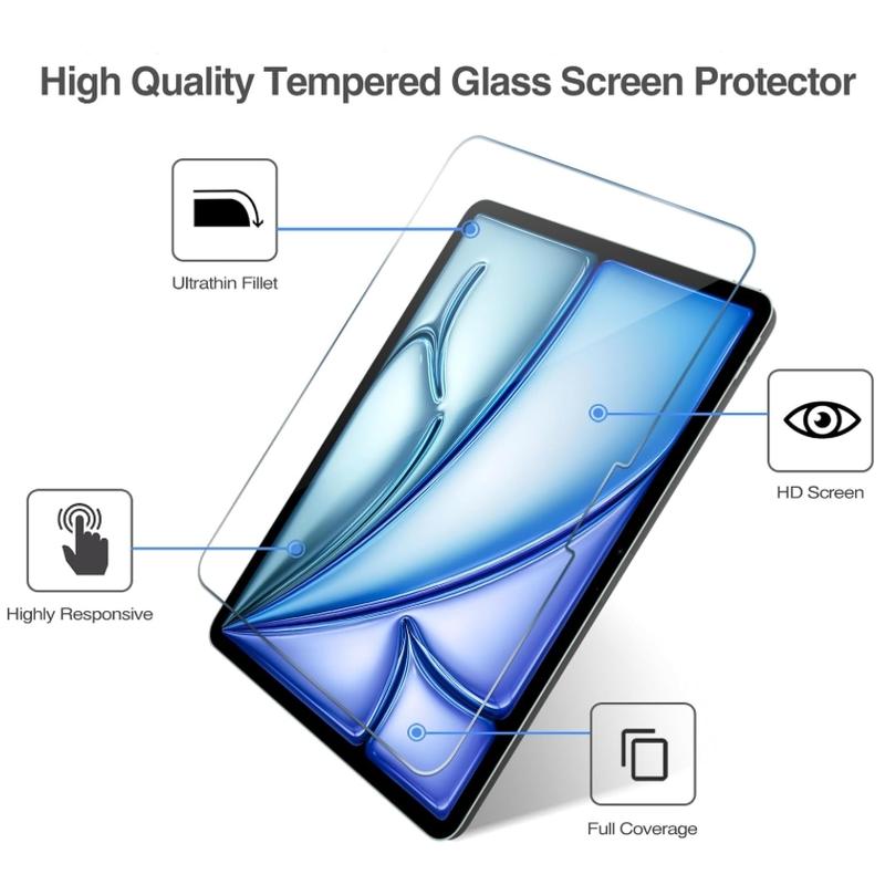 2 Pack HD Screen Protector Film, Anti-Fingerprint Tempered Glass for iPad Pro 13-Inch M4/air 13-Inch M3/m2, Scratch-Resistant, Bubble-Free, Installation