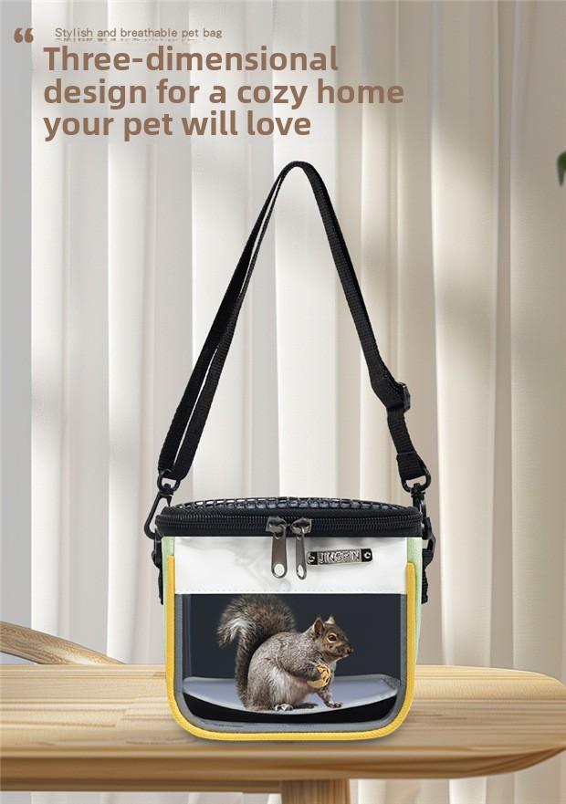 Hamster Pet Travel Bag Lightweight Breathable Chinchilla Hedgehog Small Pet Supplies Cross-Border Portable Carrying Handbag for Small Animals