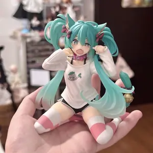 Cat Ear Hatsune Miku Figure, Cute Anime Girl Model, Desktop Decoration, Gift Idea, Figurine Statue Bobblehead Collection