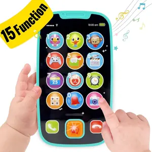 Toys  1 Year Old Boy, 15 Functions Phone Baby Toys 6-12 Months, Baby Cell Phone 12-18 Months, Learning Toys  Toddlers 1-3, Easter Basket Stuffers - Cyan