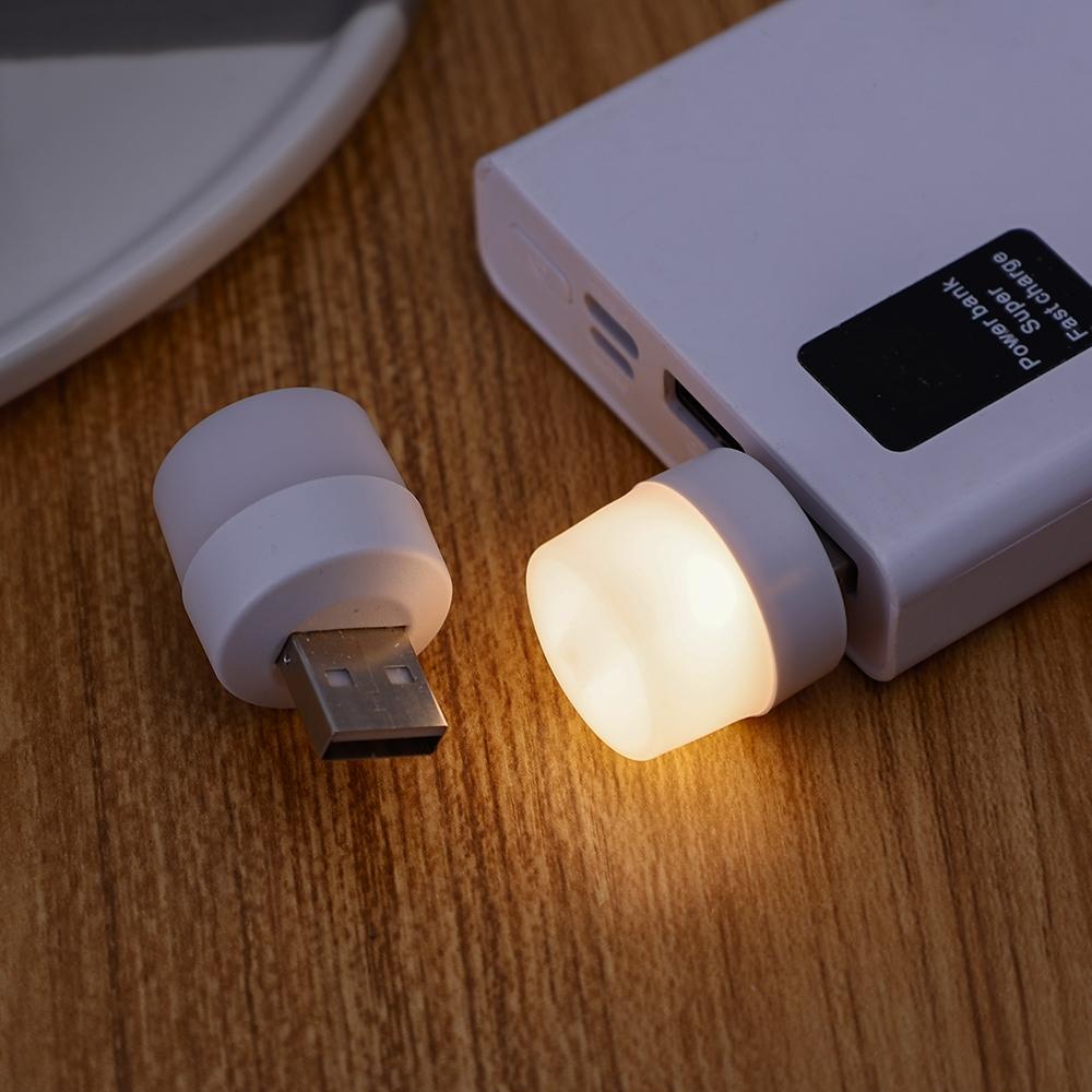 1-10Pcs Mini USB Night Light Warm White Eye Protection Book Reading Light USB Plug Computer Mobile Power Charging LED Night Lamp