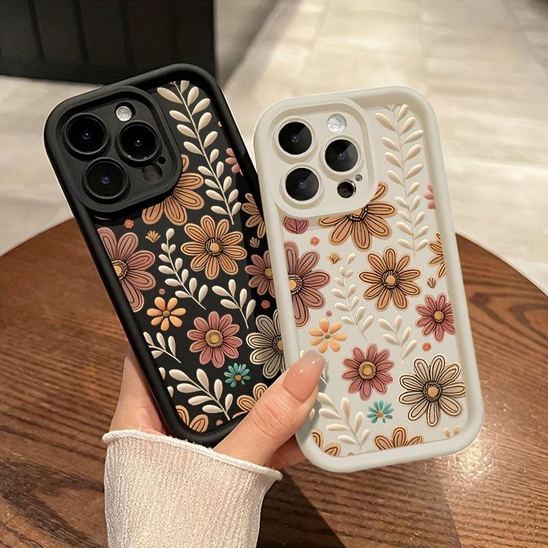 Classic Floral Pattern Stepped Case for iPhone 17 Pro Max 15 Shockproof Protective Cover