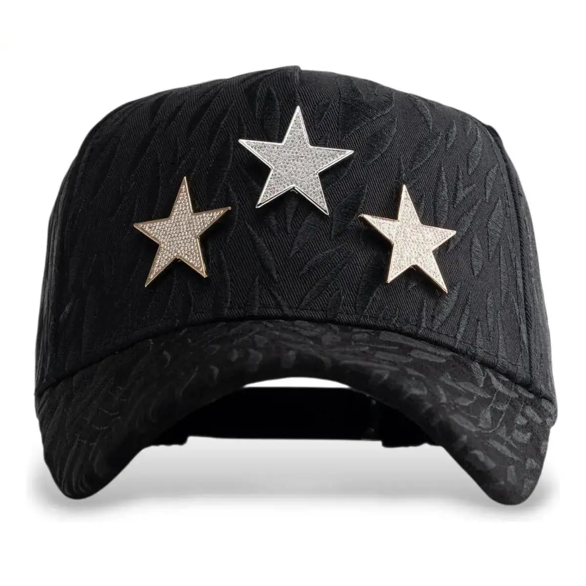 Barbas Hats X CT Rockstar 7 Stars Black Diamonds Adjustable Cap Hat - Dress Up, Fitted, Graphic, Novelty (Sports & Outdoor Accessory), Dress Up Hat