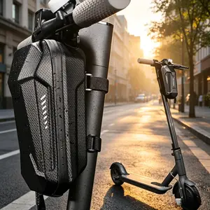 Universal 2L Bike Scooter Storage Bag, Waterproof Motorcycle Bicycle Electric Scooter Handle Storage Bag - Durable EVA Shell, Large Capacity Detachable Design, Suitable For Bicycles And Balance Bikes
