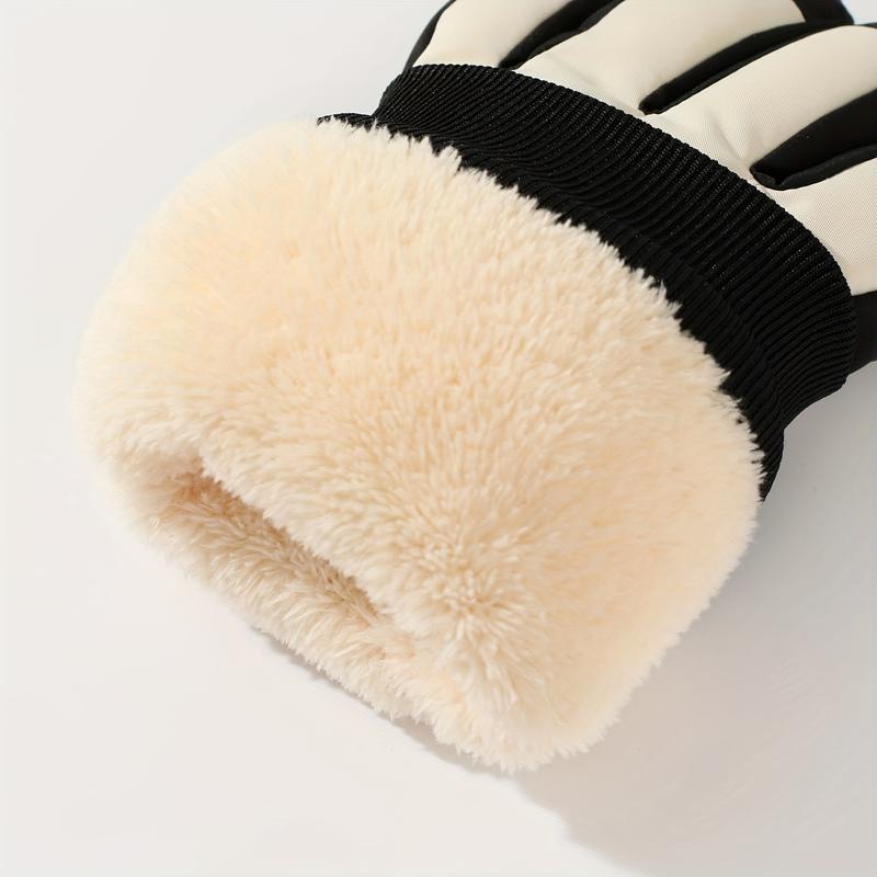 Ski gloves for women, warm and insulated, touchscreen compatible, waterproof, suitable for cycling, outdoor activities, and snow sports; also available for men, windproof, and with thickened fleece lining for winter use.