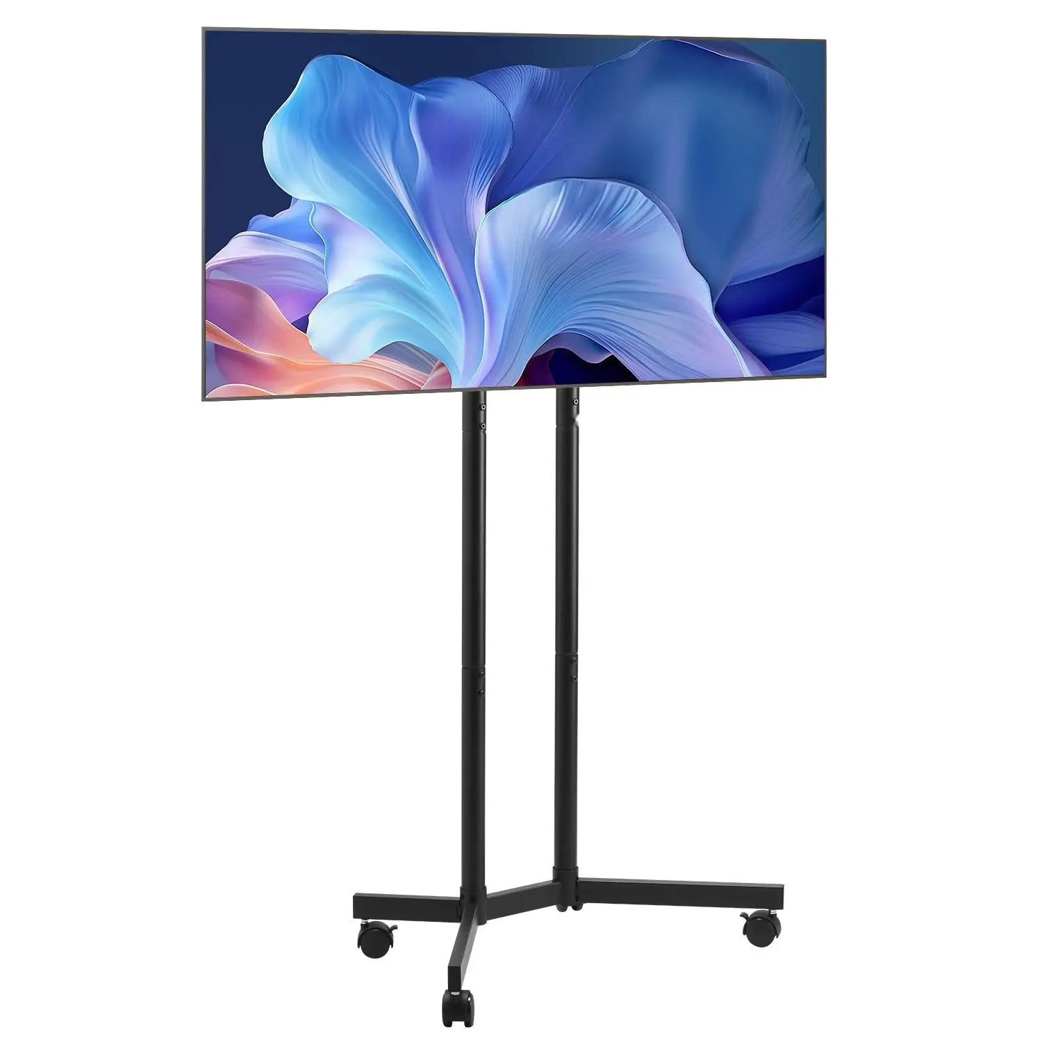 Rolling TV Stand And Mobile TV Cart For 32-65-Inch TVs, Height Adjustable, Wheeled Monitor Stand Supports Up To 88 Lbs, Portable Stand For Living Room, Bedroom, Office, Outdoor Use, VESA 400x400mm
