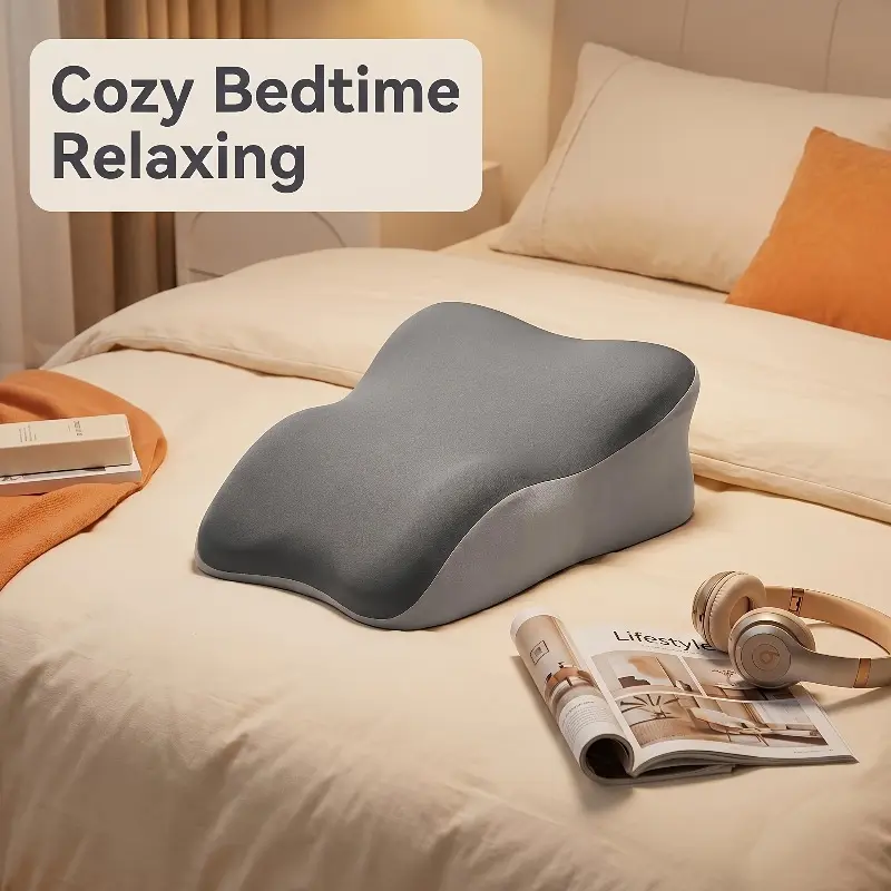 Multi-functional memory foam pillow for bed, prone sleeping, side sleeping, leg support, couple's intimacy cushion, and phone use pillow
