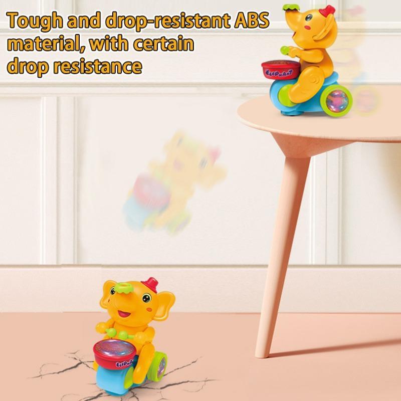 Electric Elephant Design Music Toy with Blowing Ball Function, Spinner Drumming Toy Musical Light Up with Music & Light, Fun Music Toy for Babies, Winter Gift