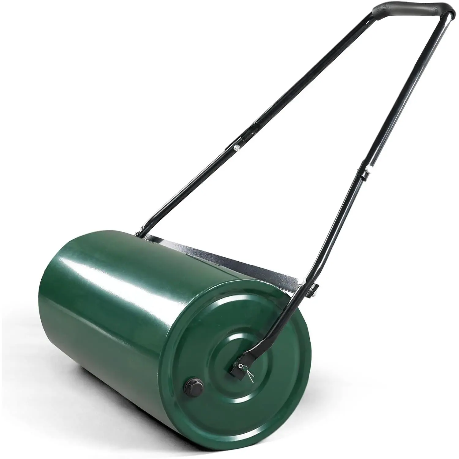 Karlhome 24in Heavy Duty Steel Lawn Roller,Manual Hand Lawns Roller,Water or Sand Filled Garden Rollers,Push/Tow-Behind Yard Rollers,with U-shaped Handle,for Garden Yard Park Backyard Farm (Green & Black)
