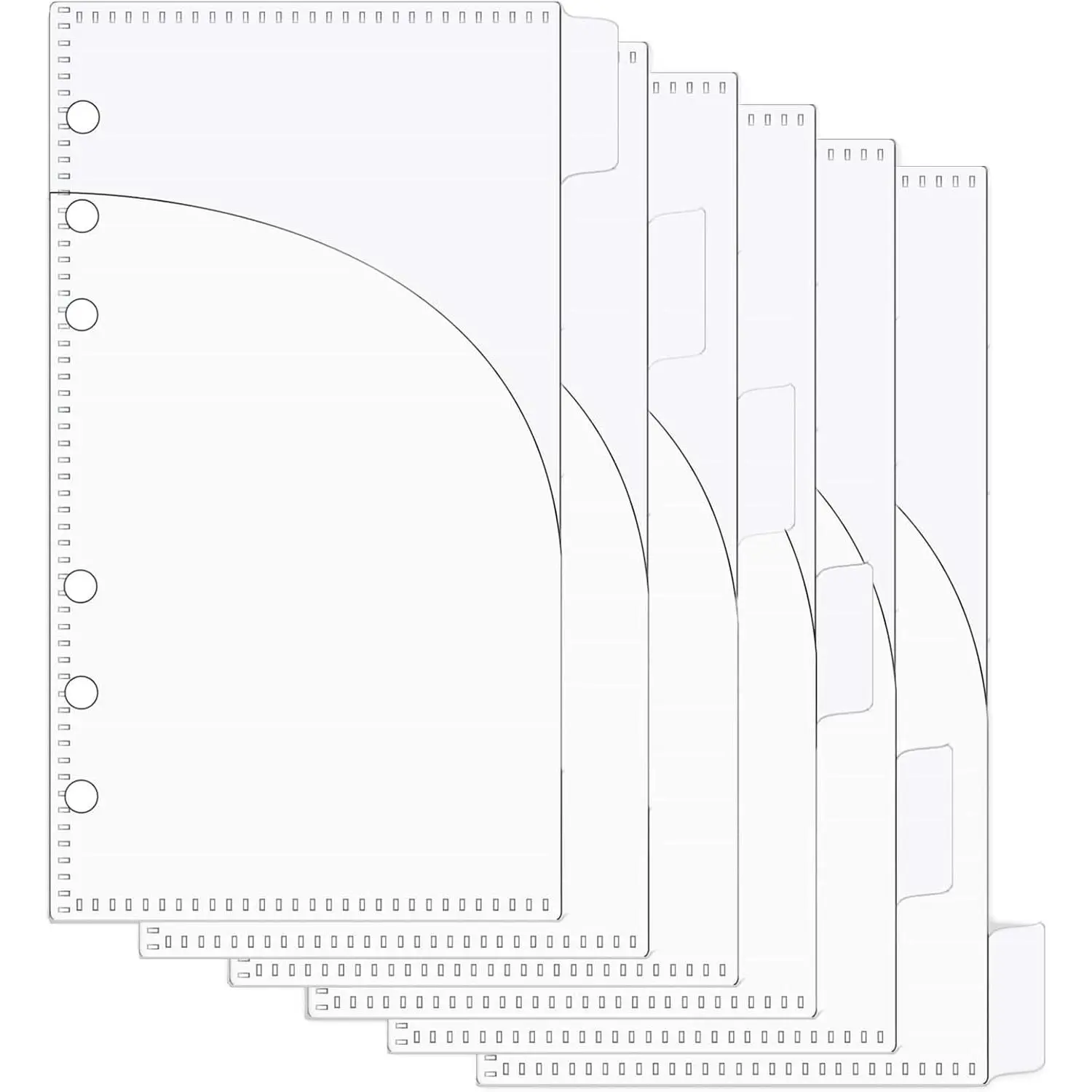 A6 Binder Pocket  Envelope 6-Tab Clear Plastic Binder Dividers with 2 Pockets for 6 Ring A6 Binder Sheet Protector Pouch Binder Folder Organizer (6 Sheets)