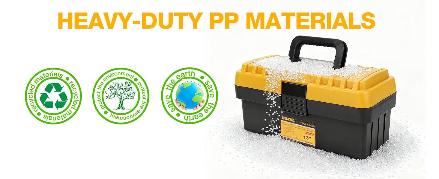 4 Pack Tool Box Toolbox with Removable Trays & Dividers,Lockable Box 13"15"17"19"Organizers for Workshop Jobsite Home Hand Craft