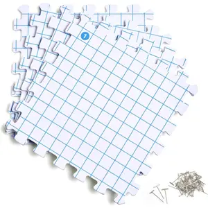 4-Pack 12'' x 12'' White Interlocking Blocking Mats with 50 T-Pins for Knitting & Crochet Projects