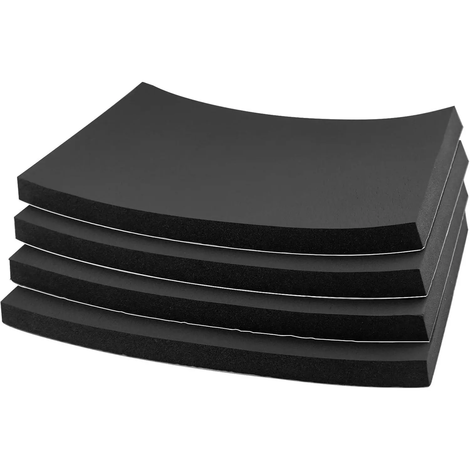4 Pcs Adhesive Foam Padding, 4/5" Thick X 12''x 8'' Closed Cell Foam Sheets, Self Stick Neoprene Rubber, Anti Vibration Pads, Cushion Padding, Black