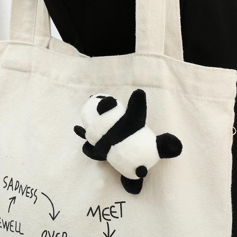 Cartoon Internet celebrity three-dimensional panda brooch, plush red panda doll ins lying down panda jewelry schoolbag pendant