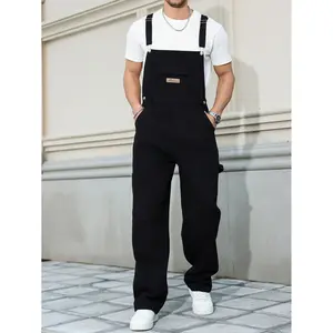 Black Denim Overalls for Men, Vintage Wash, Comfortable Breathable Material, Fashion & Functional, Great for Outdoor Work and Daily Casual Wear