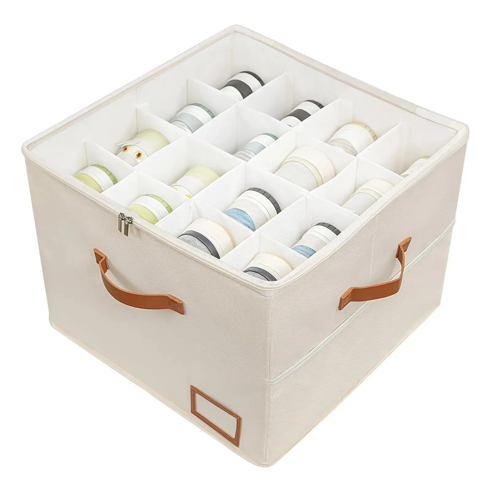 Shoe Organizer for Closet, Fabric Shoe Storage Boxes with Clear Cover, Adjustable Dividers for Storage, Foldable Space-saving Storage Container Bins, Fits 8-16 Pairs Back to school season mothersdaygift
