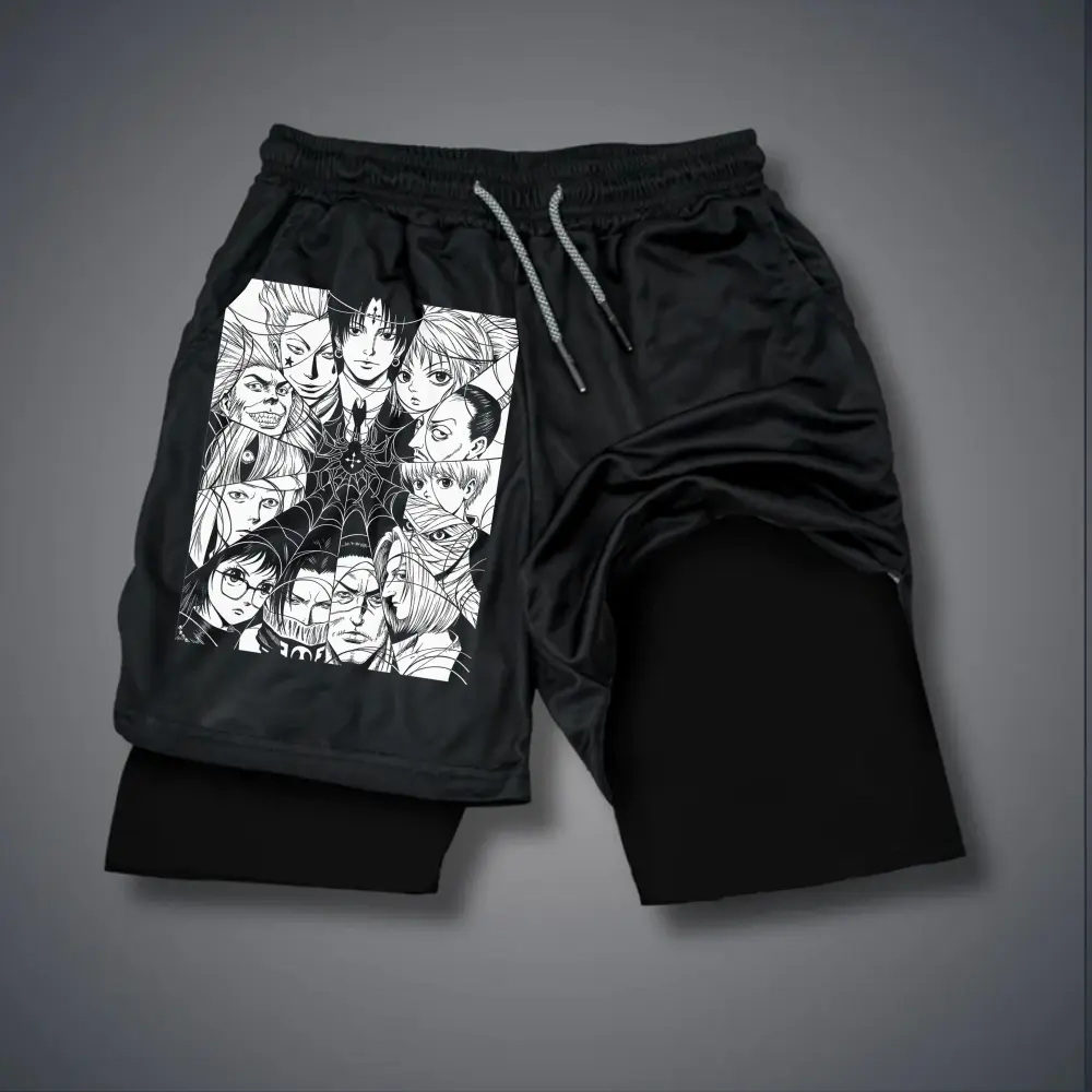 [Vtg90s] Double-Layer Sports Shorts Graphic Shorts Black Shorts Camo Shorts Streetwear Shorts Men Outfits Men Short Shorts Vacation Outfits Shorts