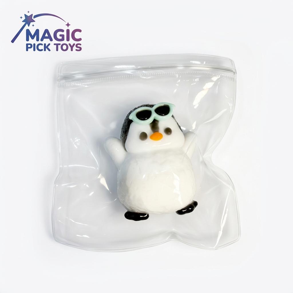 Final Sale | Chonky Belly Penguin Squishy - Food-Grade Silicone Slow-Rising Rebound Squishy Fidget Toys for Stress Relief - Soft Squeeze Toys with Thick Creamy Slime Texture, Handmade Non-Toxic Sensory Toys