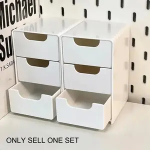 3-Grid Storage Box Organizer, Compartment Box, Dustproof Stackable Desktop Container with Drawers, Large Capacity Cosmetic Organizer Rack, Drawer Organizers Set, Dustproof Organizer Boxes