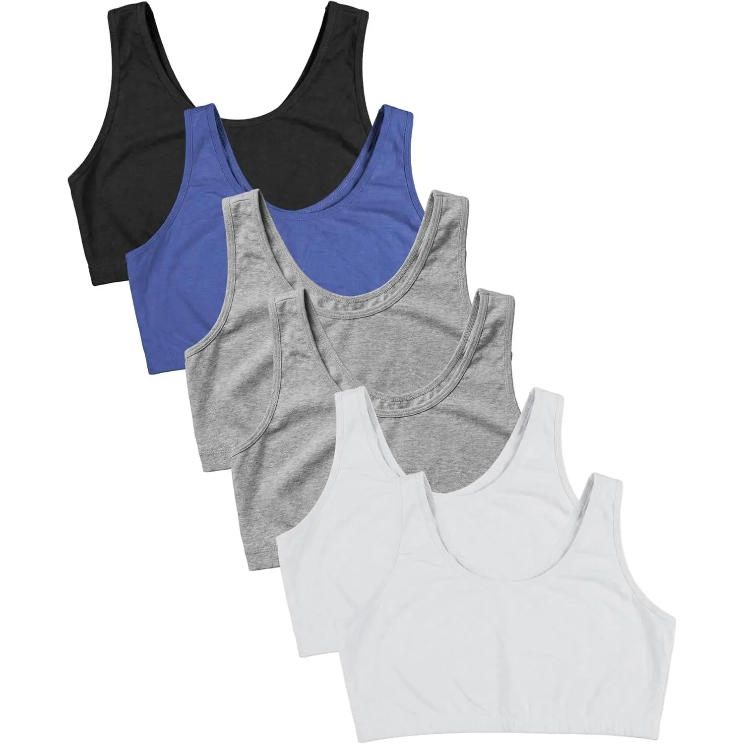 Women's wardrobe Sexy Basics Women's Cotton Spandex Workout Bra| 4 Way Stretch Pullover Sport Comfort Bra (Multi-Pack)