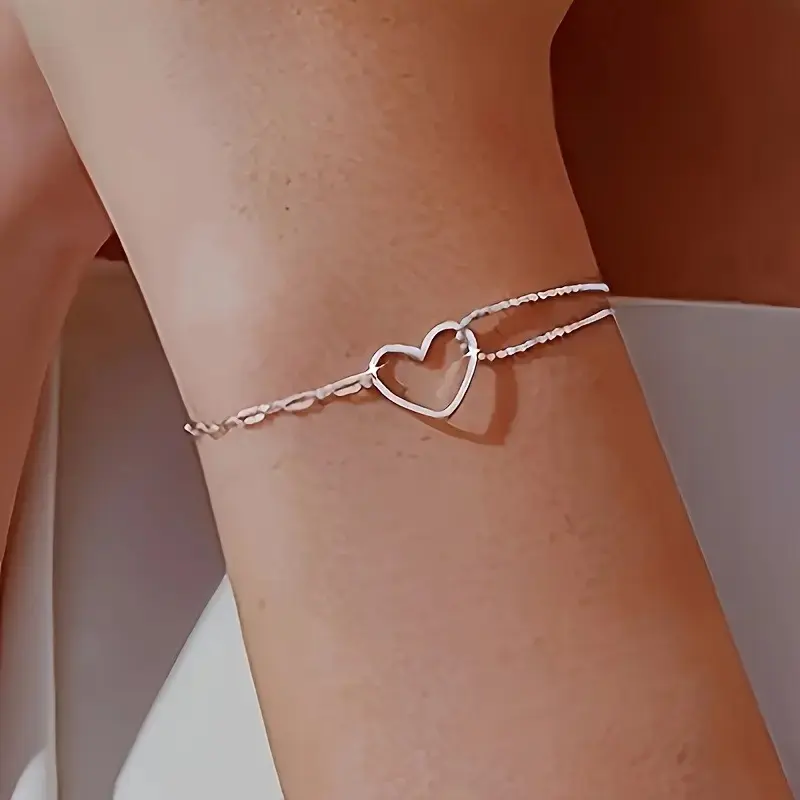Unisex Link Bangle Bracelet in Minimalist Stainless Steel, Elegant Non-Tarnish Wrist Accessory for Daily DIY Bag Decor, Simple Fashion, Synthetics