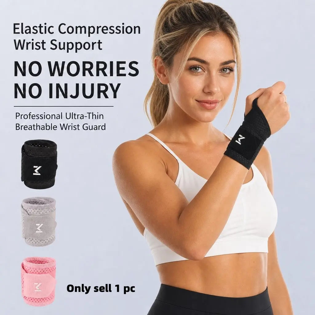 Ultra-Thin Breathable Mesh Wrist Support Wraps, Lightweight Wrist Compression Strap for Pain Relief, Adjustable Sports Wrist Guard