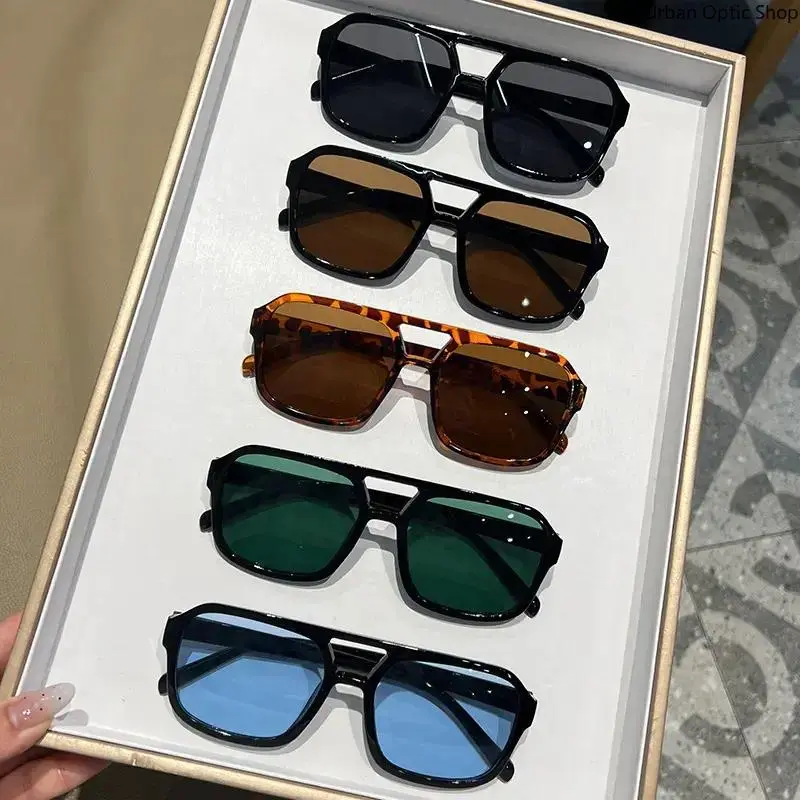 XUH 5 Pack Unisex Retro Square Sunglasses, Lightweight PA Frame with Polarized Anti-Glare UV400 Lenses for Outdoor Daily Wear and Streetwear, Anti-Glare Uv, Polarized Lens