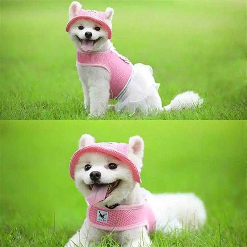 Pet Dog Cat Cap Breathable Sunhat Cloth Mesh Canvas Hat For Small Medium Dogs Cats Caps Pet Products Puppy Outdoor Cap